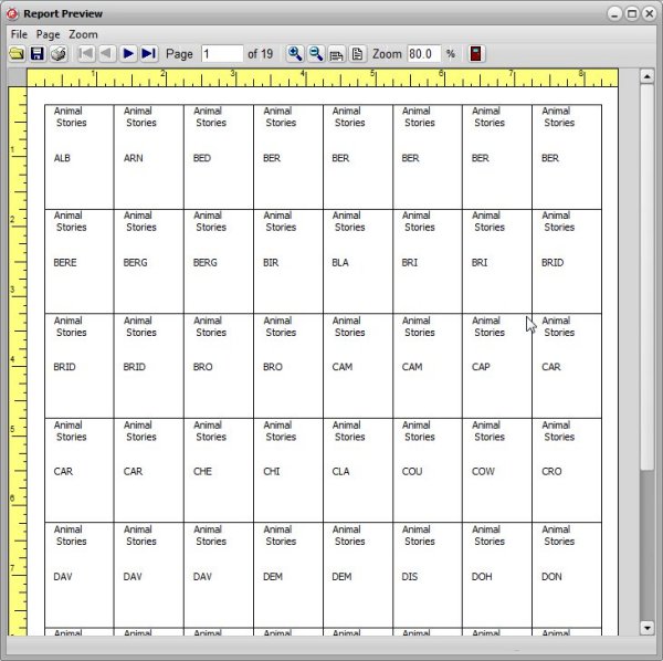 book catalog, create spine label, preview labels