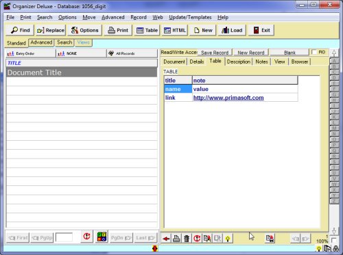 digital document manager, database