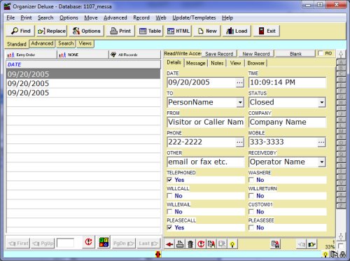 message tracking software, detailed database