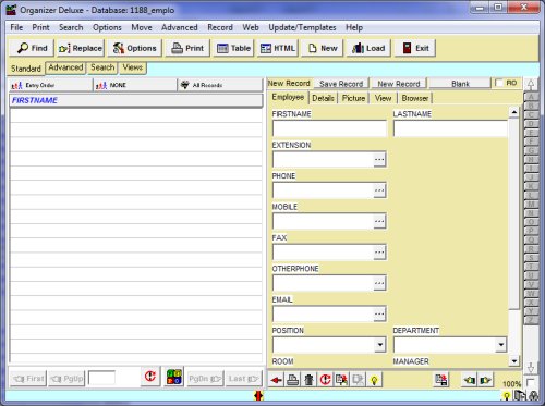 employee phone directory database template