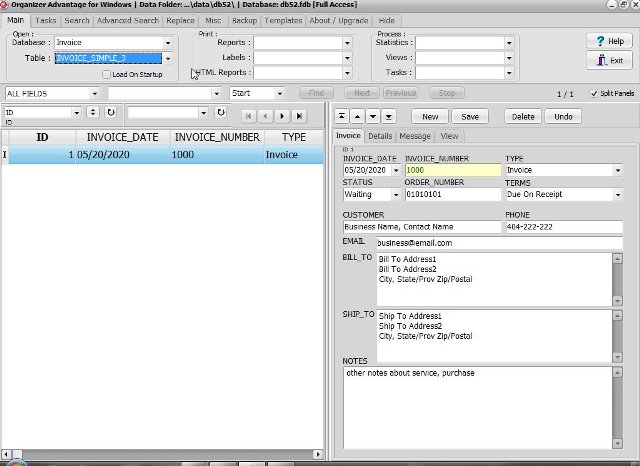 invoice software invoice simple 3 database