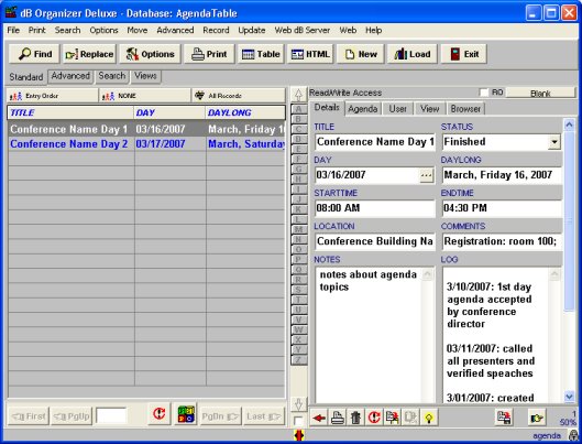 agendar table form software