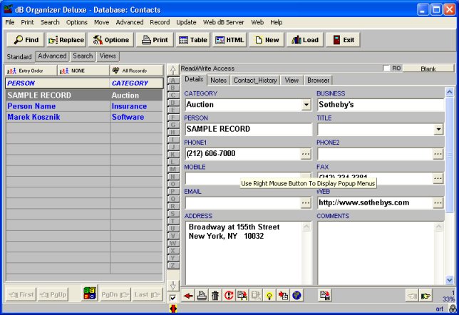 address contact software for art enthusiasts