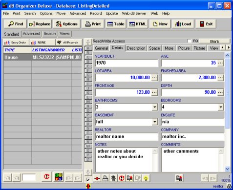 software for realtors, listing details