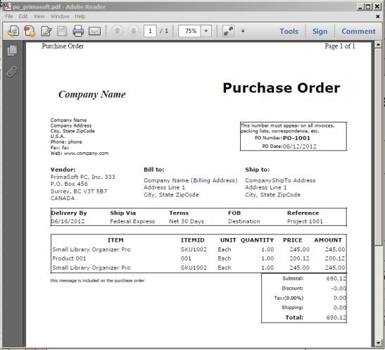 review business document in pdf reader