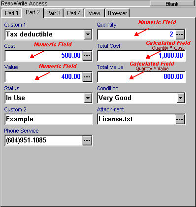 database, numeric field, calculated field