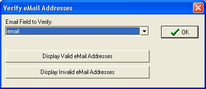 email list manager, display valid and invalid emails