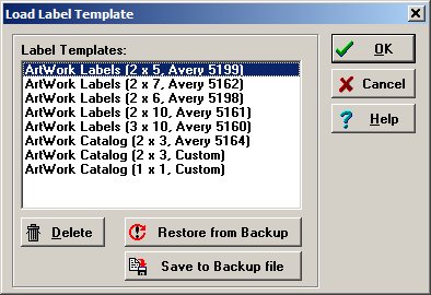 art gallery software, predefined labels