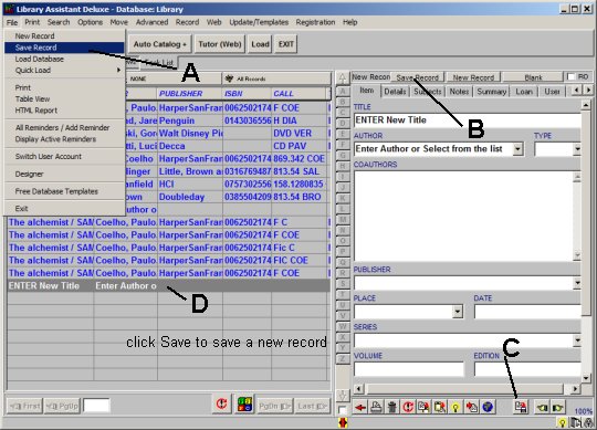 library assistant add data by typing