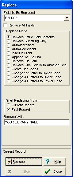enter your library name into 1000 records