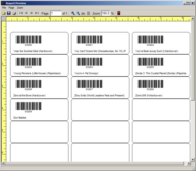 new barcode labels, preview window