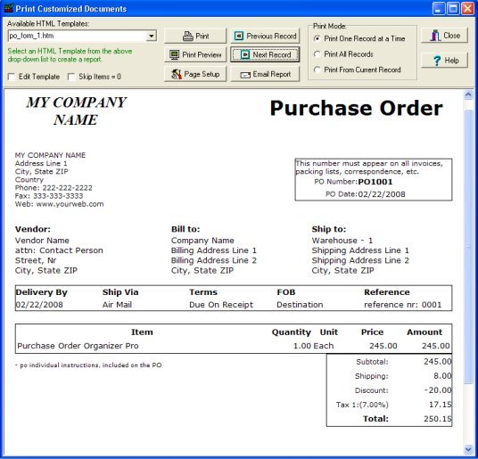How To Print Purchase Order
