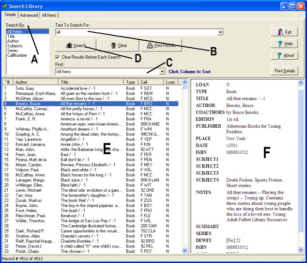 library search utility, opac