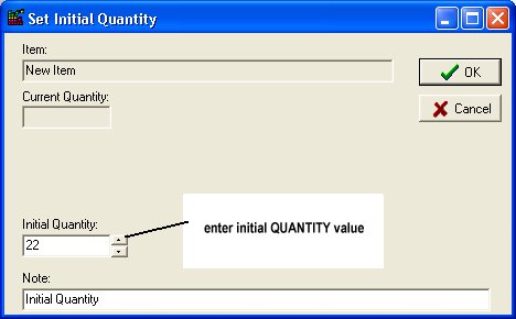 textbook initial quantity entry window