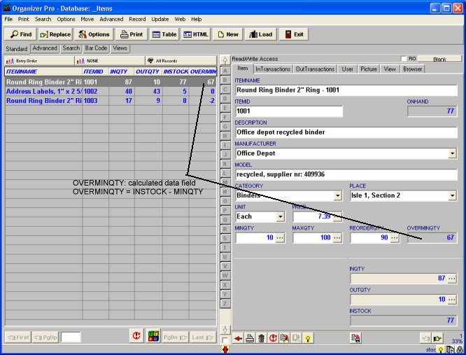 warehouse software, all items