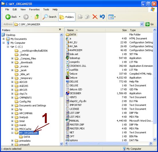 web search, program main folder