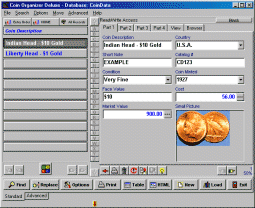 Coin Organizer Deluxe - Coin database software, catalog your coin.