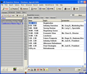 Agenda Organizer Deluxe 4.12 screenshot