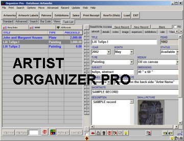 Business management software for artist