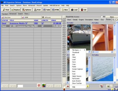 Boat Sales Organizer Deluxe screen shot