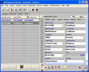 Camp Organizer Deluxe 4.12 screenshot