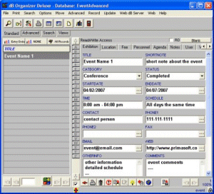 Event Organizer Deluxe 4.12 screenshot