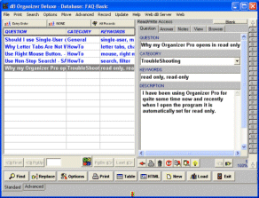 FAQ Organizer Deluxe 4.12 screenshot