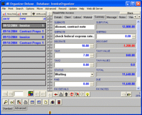 Invoice Organizer Deluxe screen shot