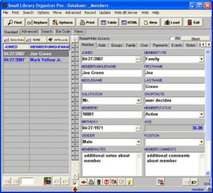 Member Organizer Deluxe screen shot