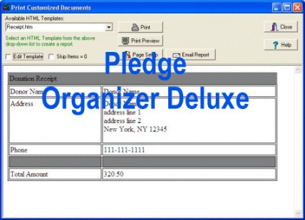 Database management software that helps you to keep track of pledges, donations