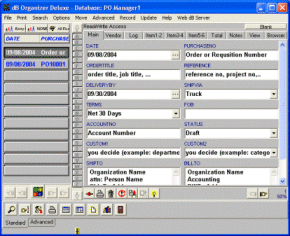 Purchase Order Organizer Deluxe screen shot