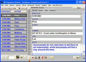 Quote Organizer Deluxe 4.12 screenshot