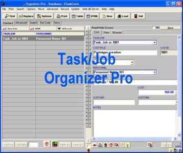 Task Job management database software for Windows.