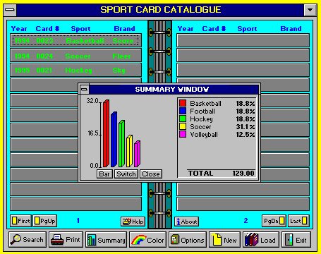 Sports Card Catalog - Sports Card Catalog for Windows.