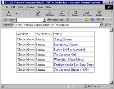 art antiques software html report