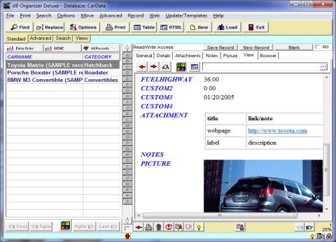 Car software browser viewer internal