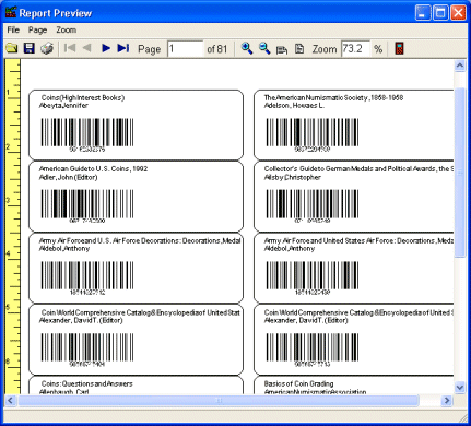 library software, print labels