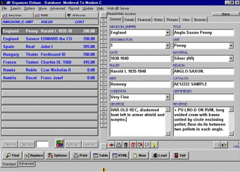 coin software medieval database