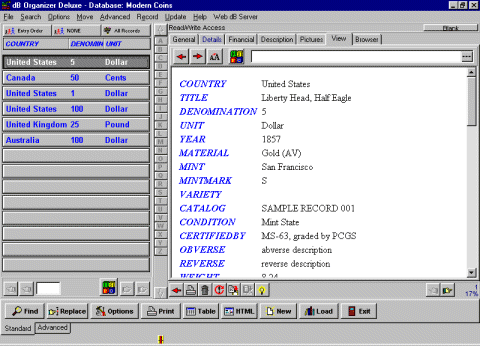 Database software browser viewer internal