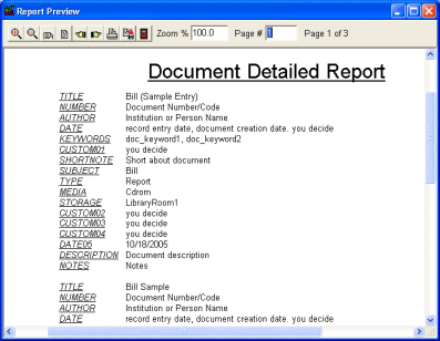 document manager, report detailed