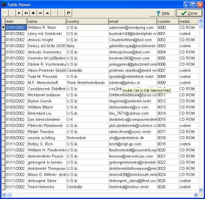 process emails in table