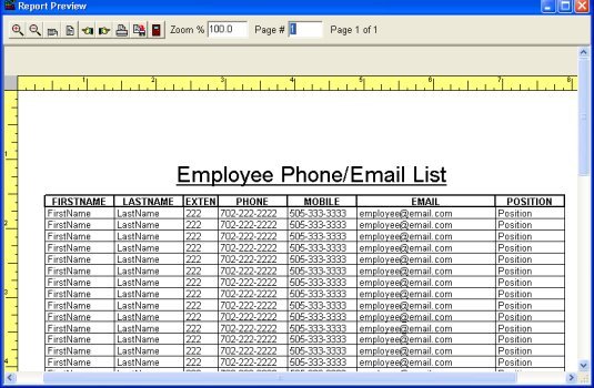 employee phone/email lists