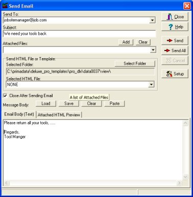 send email from database