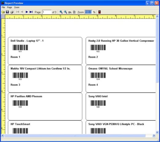 print tool equipment barcode labels