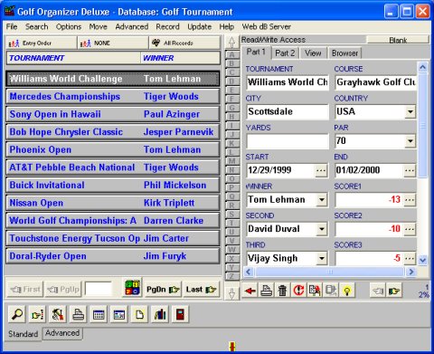 Golf software solution template