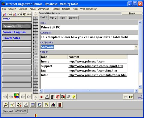 Internet Bookmark software solution template