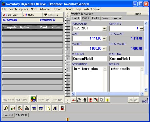 Inventory software solution template