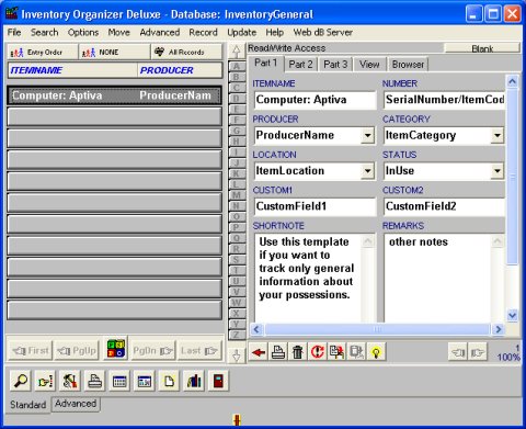 Inventory software solution template
