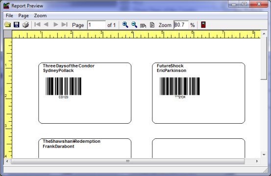 Movie software label bar codes