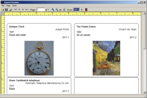 museum catalogues, custom reports